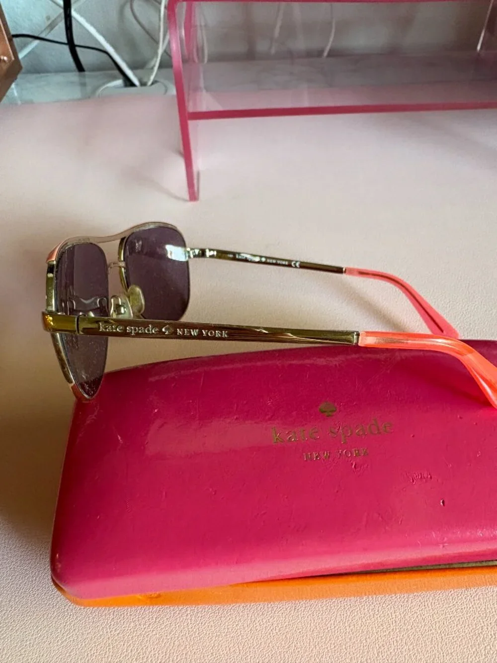Used Kate Spade Pink Aviators - Picture 2 of 4